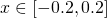  x\in [-0.2,0.2] 