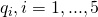 q_i, i=1,...,5